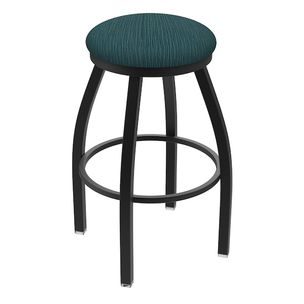 36" Swivel X-Tall Bar Stool, Black Wrinkle, Graph Tidal Seat